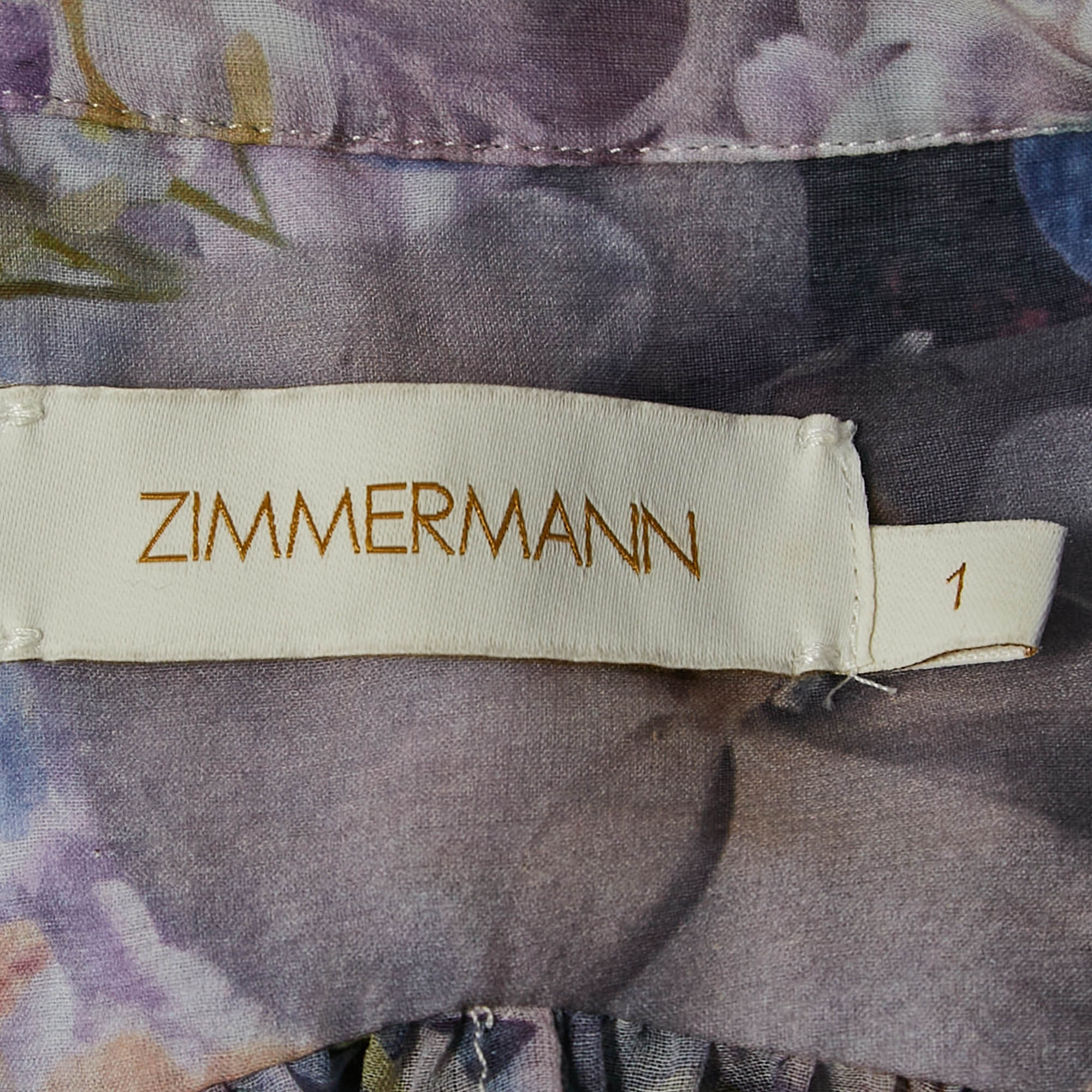 Zimmermann Multicolor Floral Print Mini Dress S