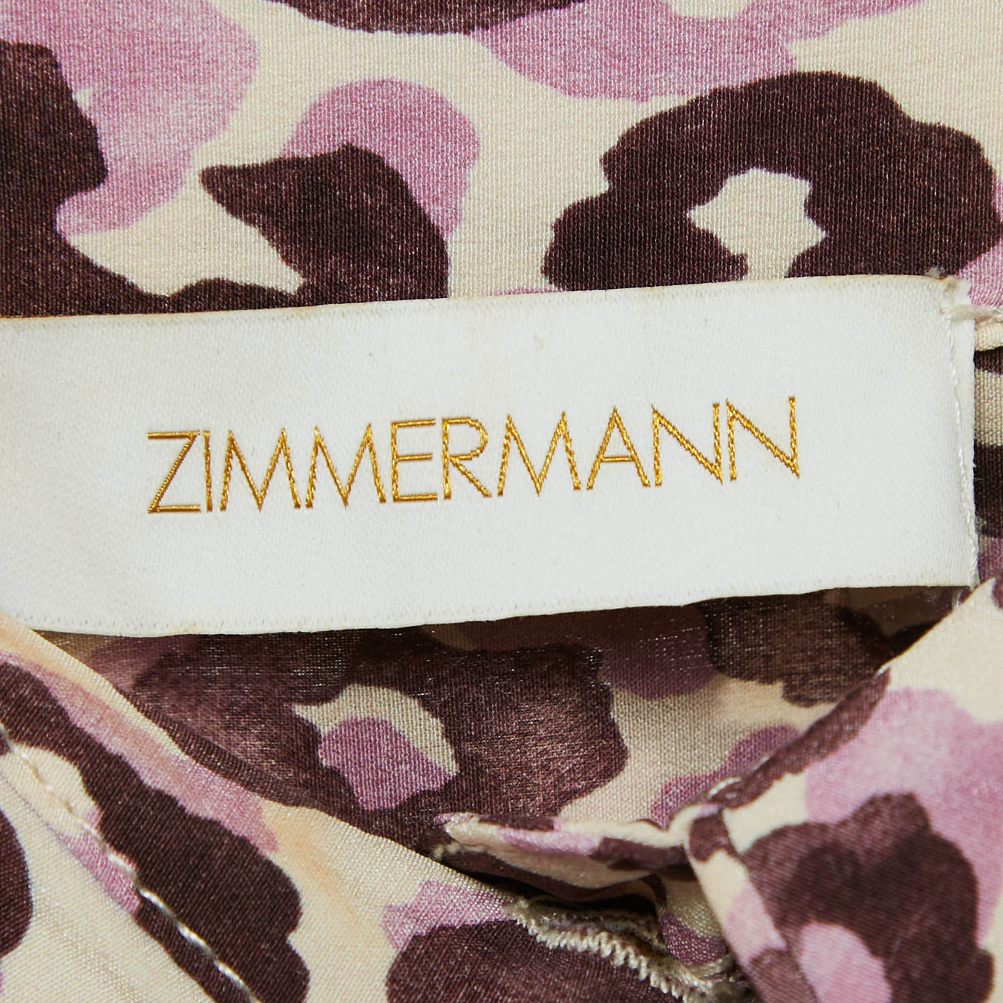 Zimmermann Purple Leopard Print Silk Shirt And Shorts Set M/L