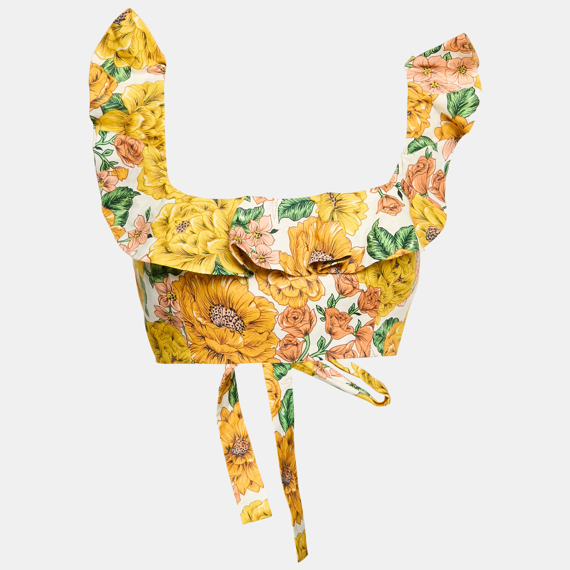 Zimmermann Multicolor/Yellow Poppy Floral Print Linen Tie-Up Crop Top L
Zimmermann Multicolor/Yellow Poppy Floral Print Linen Tie-Up Crop Top L