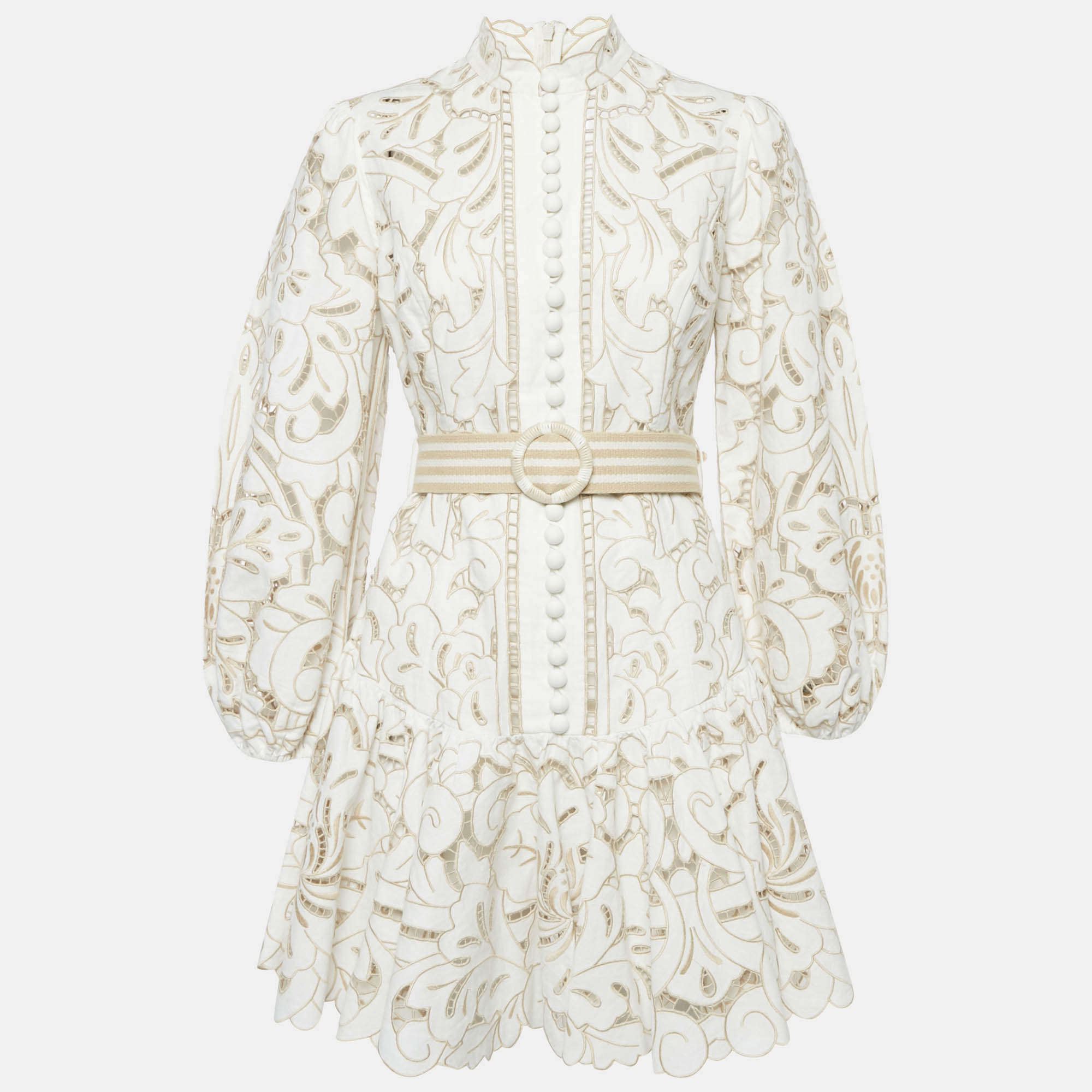 Zimmermann White Floral Broderie Anglaise Linen Belted Mini Dress M
Zimmermann White Floral Broderie Anglaise Linen Belted Mini Dress M