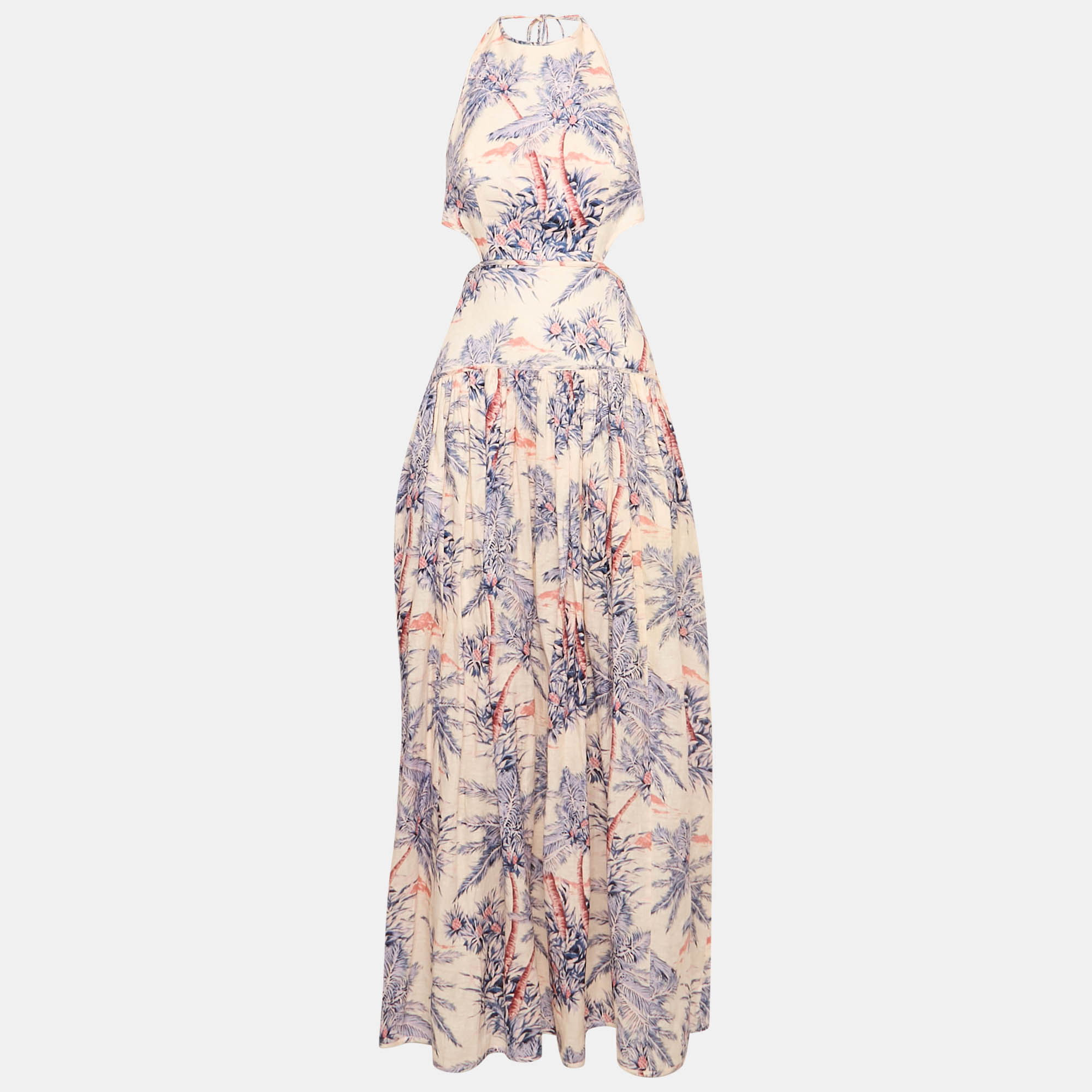 Zimmermann Pink Tree Print Linen Cut-Out Halter Neck Cira Maxi Dress M
Zimmermann Pink Tree Print Linen Cut-Out Halter Neck Cira Maxi Dress M