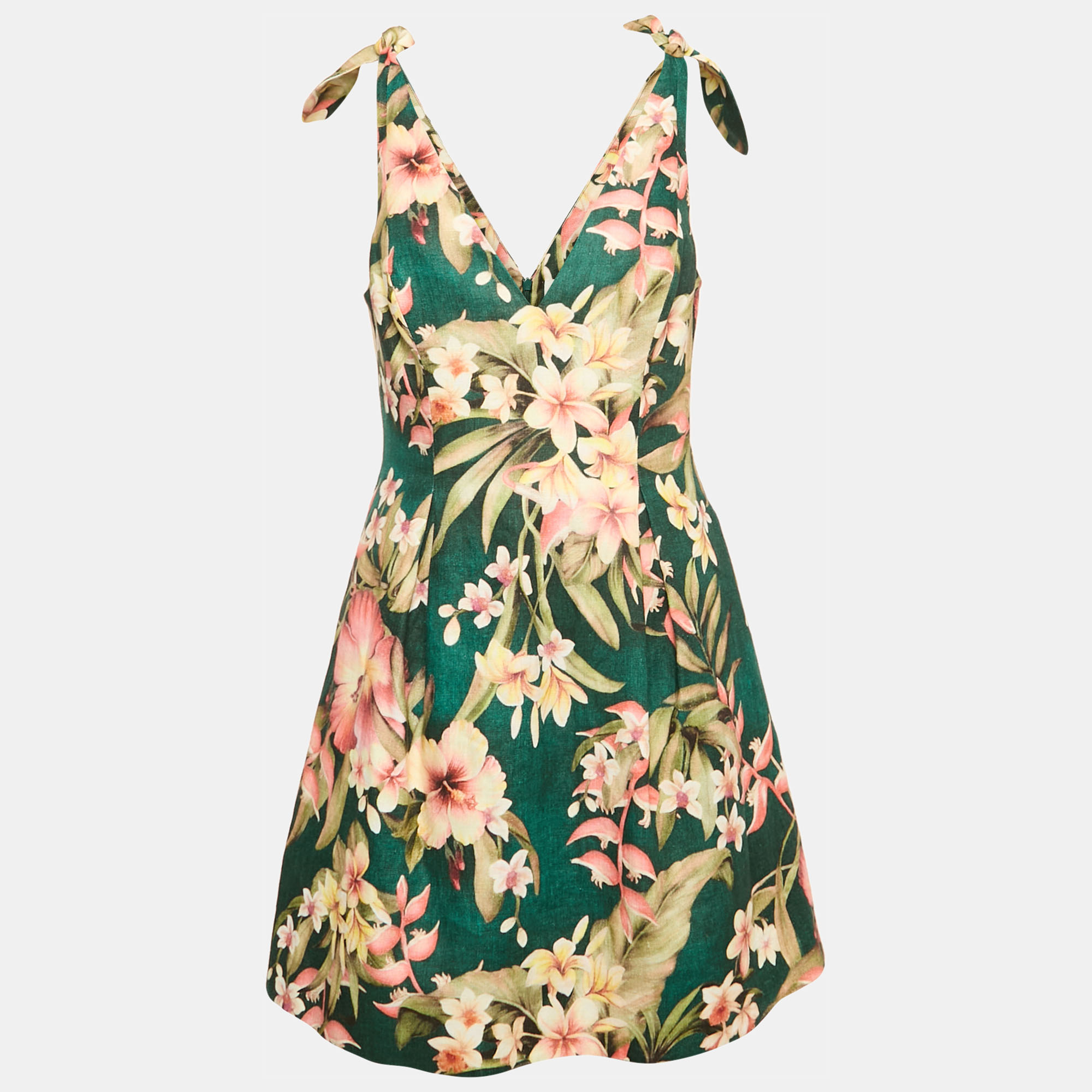 Zimmermann Green Floral Print Linen Tie-Up Detail Lexi Mini Dress M
Zimmermann Green Floral Print Linen Tie-Up Detail Lexi Mini Dress M