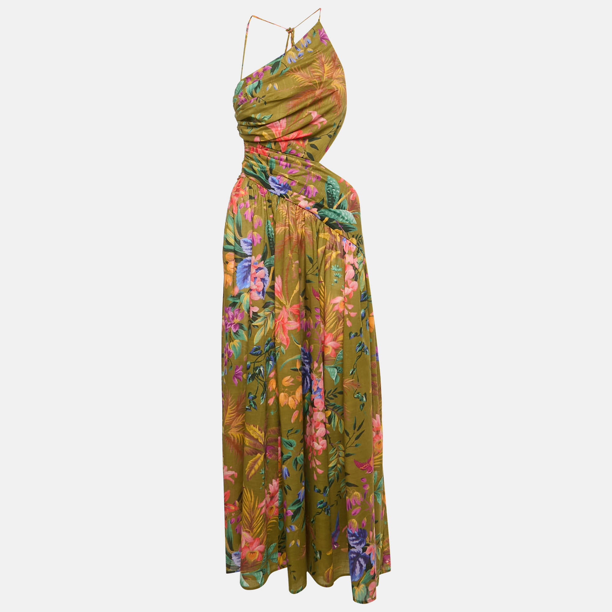 Zimmermann Green Tropical Print Cotton Asymmetric Long Dress M
Zimmermann Green Tropical Print Cotton Asymmetric Long Dress M