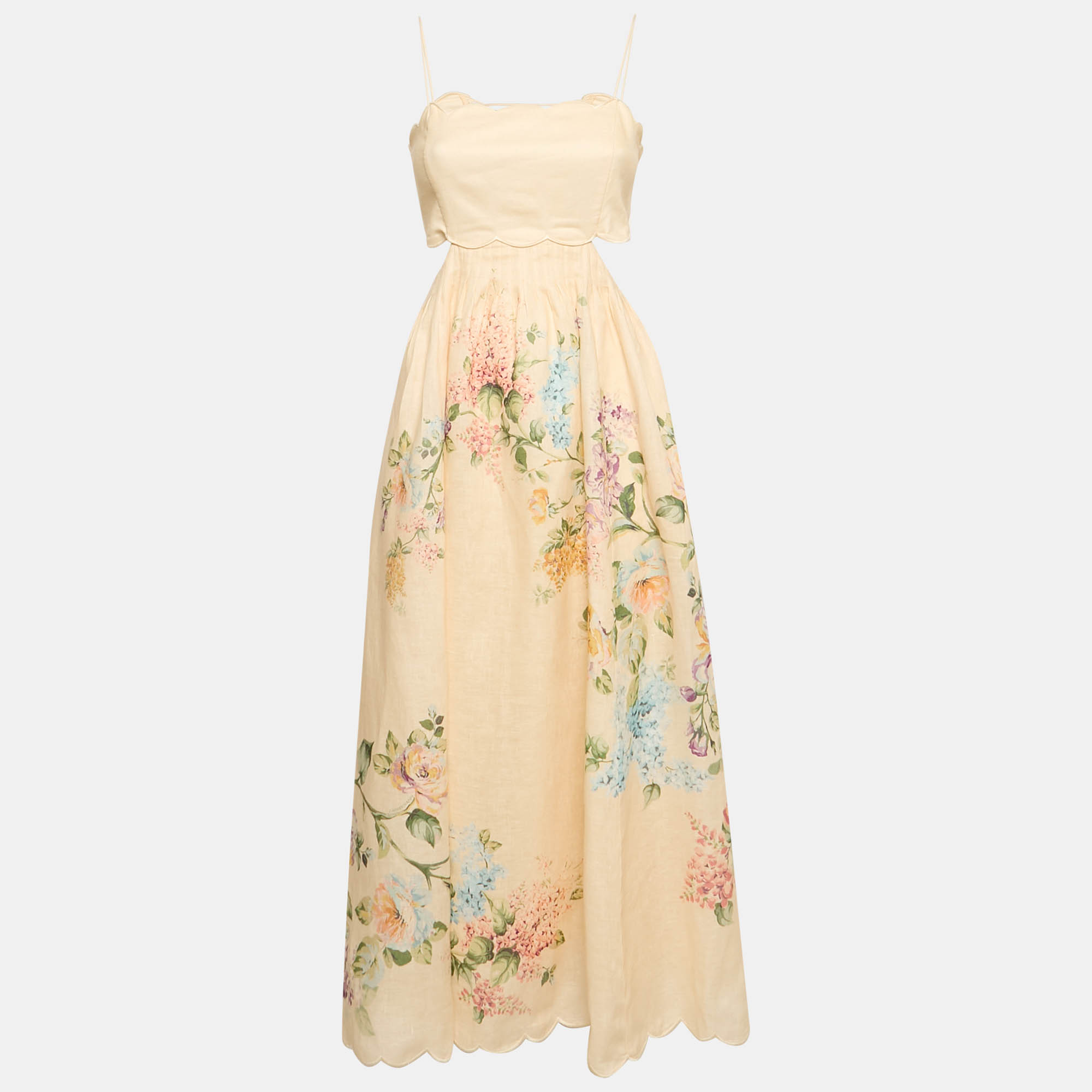 Zimmermann Peach/Orange Floral Print Scallop Detail Halliday Midi Dress M
Zimmermann Peach/Orange Floral Print Scallop Detail Halliday Midi Dress M