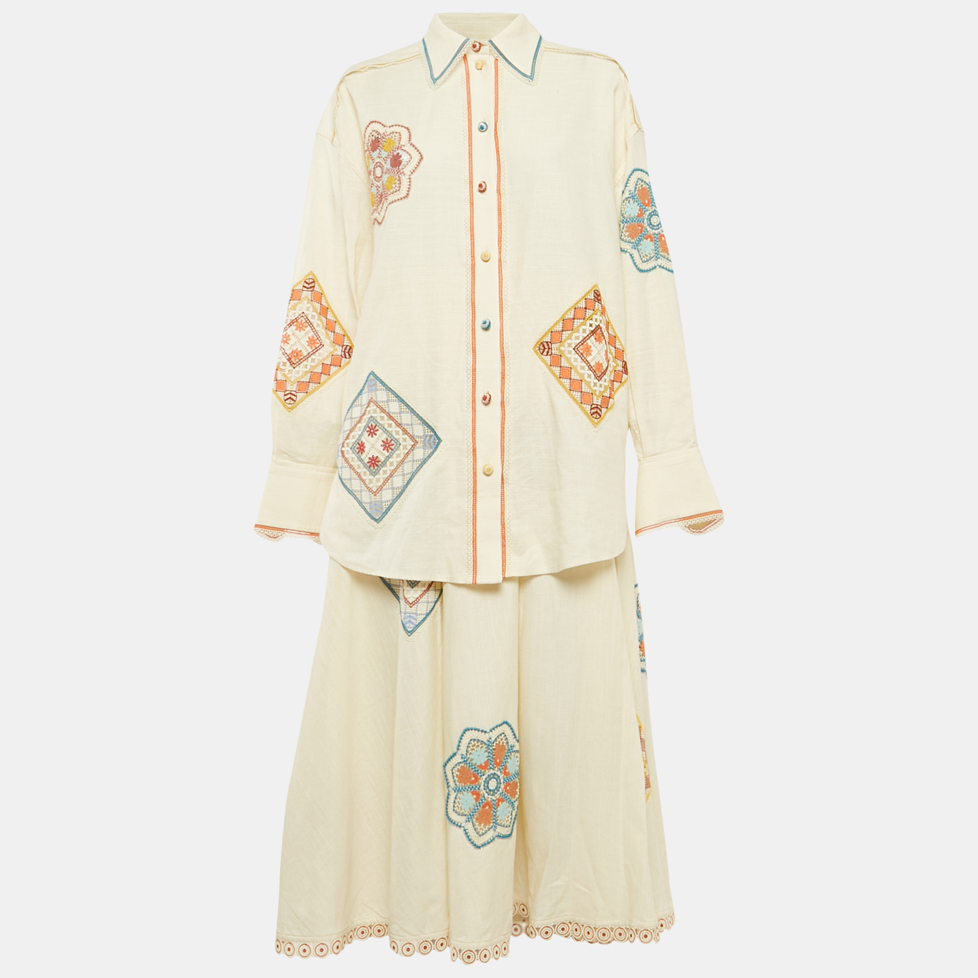 Zimmermann Cream Ottie Lace Trim Cotton Shirt and Skirt Set M/L
Zimmermann Cream Ottie Lace Trim Cotton Shirt and Skirt Set M/L