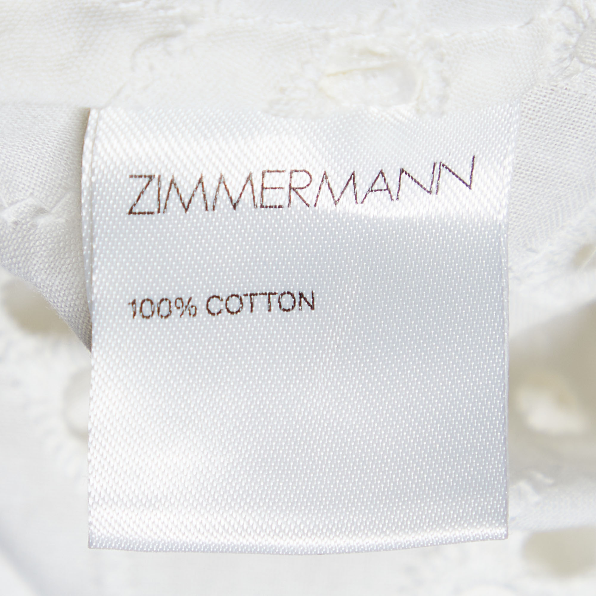 Zimmermann White Cutwork Lace Peplum Top S