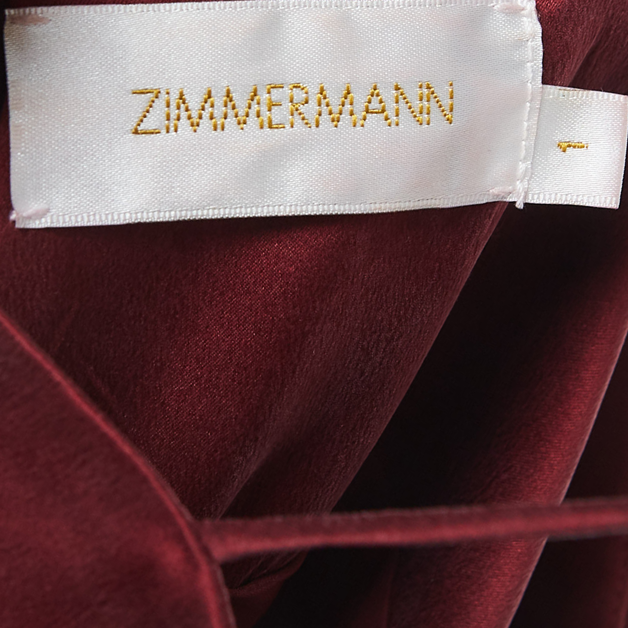 Zimmermann Maroon Brown Silk Cowl Neck Slip Dress M
