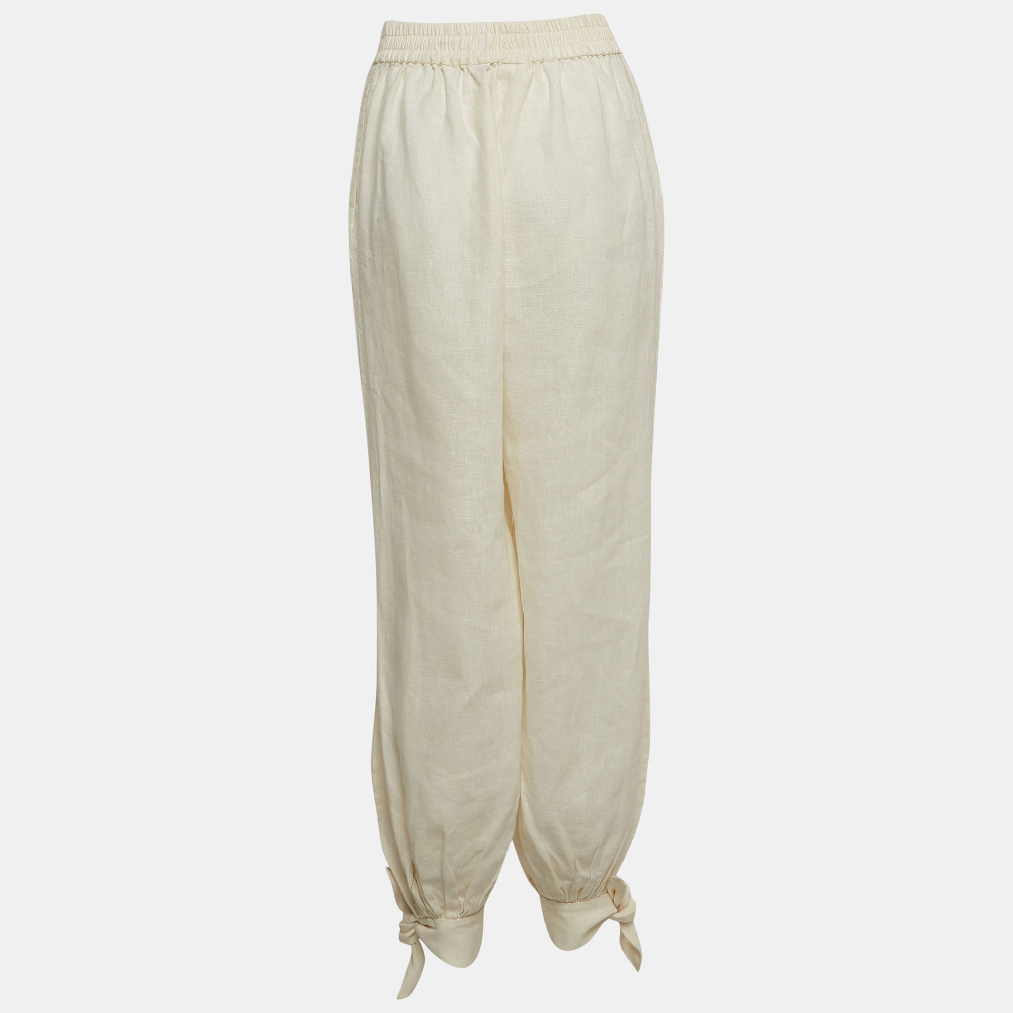 Zimmermann cream linen slouchy trousers m