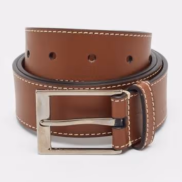 Pre Owned Burberry 90CM Buckle Belt Brown Leather
