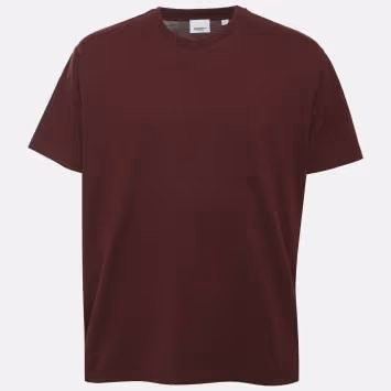 Pre Owned Burberry Burgundy Jersey T-Shirt XS