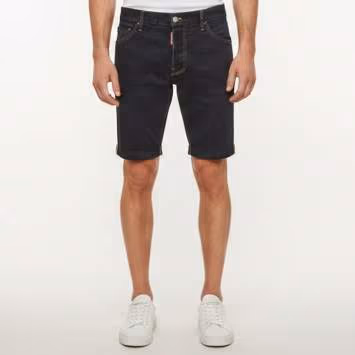 Pre Owned Dsquared2 Navy Blue Denim Regular Fit Short Jeans /Waist 35"