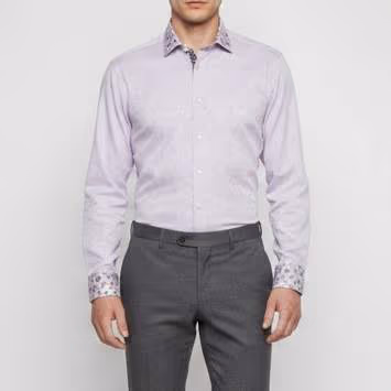 Pre Owned Etro Purple Paisley Print Jacquard Camice Shirt M