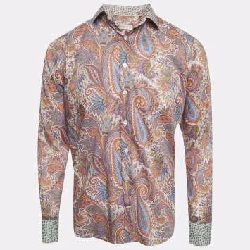 Pre Owned Etro Multicolor Paisley Print Cotton Long Sleeve Shirt M
