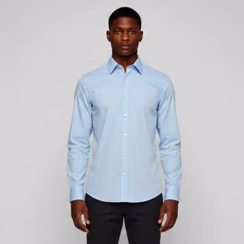Pre Owned Gucci Blue Logo Embroidered Poplin Slim Fit Shirt S
