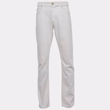 Pre Owned Isabel Marant White Denim Straight Fit Jeans M /Waist 34.5"