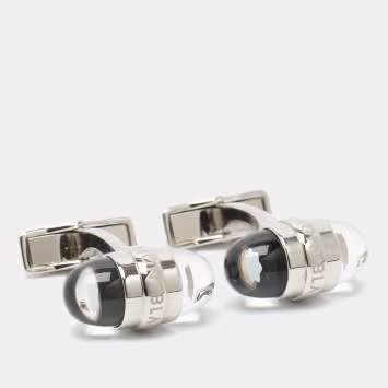 Pre Owned Montblanc Silver Tone and Transparent Lacquer StarWalker Toggle Cufflinks