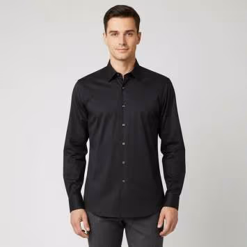Pre Owned Prada Black Stretch Poplin Slim Fit Shirt XL