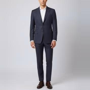 Pre Owned Tom Ford Navy Blue Plaid Wool Tailored Suit M