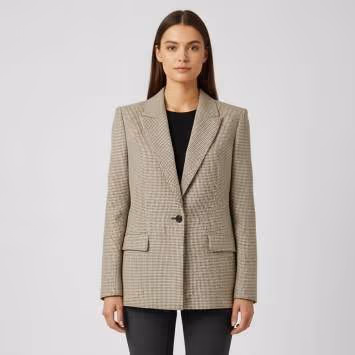 Pre Owned Givenchy Beige Checked Wool Single Breasted Blazer M