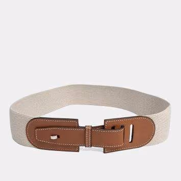 Pre Owned Hermès Multicolor Fabric Leather Belt (L)
