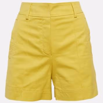 Pre Owned Hermès Yellow Cotton Bermuda Shorts S