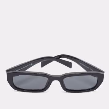 Pre Owned Prada Black SPR BO6 Symbole Rectangle Sunglasses