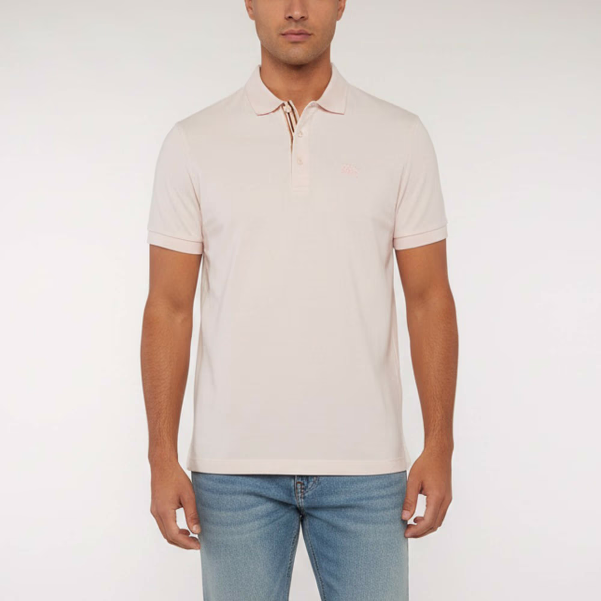 Pre Owned Burberry Pink Cotton Pique Knit Polo T-Shirt M