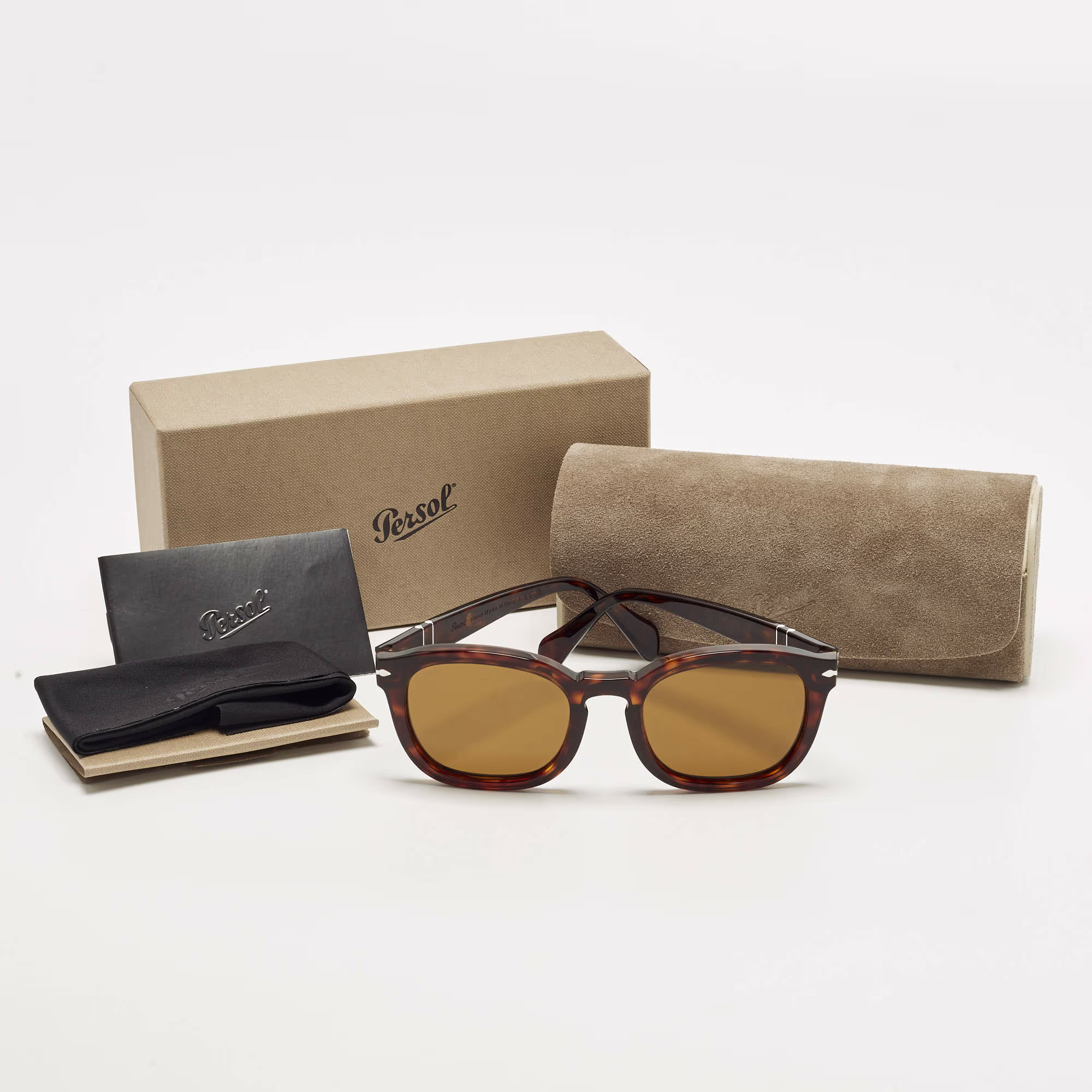 Persol Tortoise Brown 0082-S Square Sunglasses in Good Condition