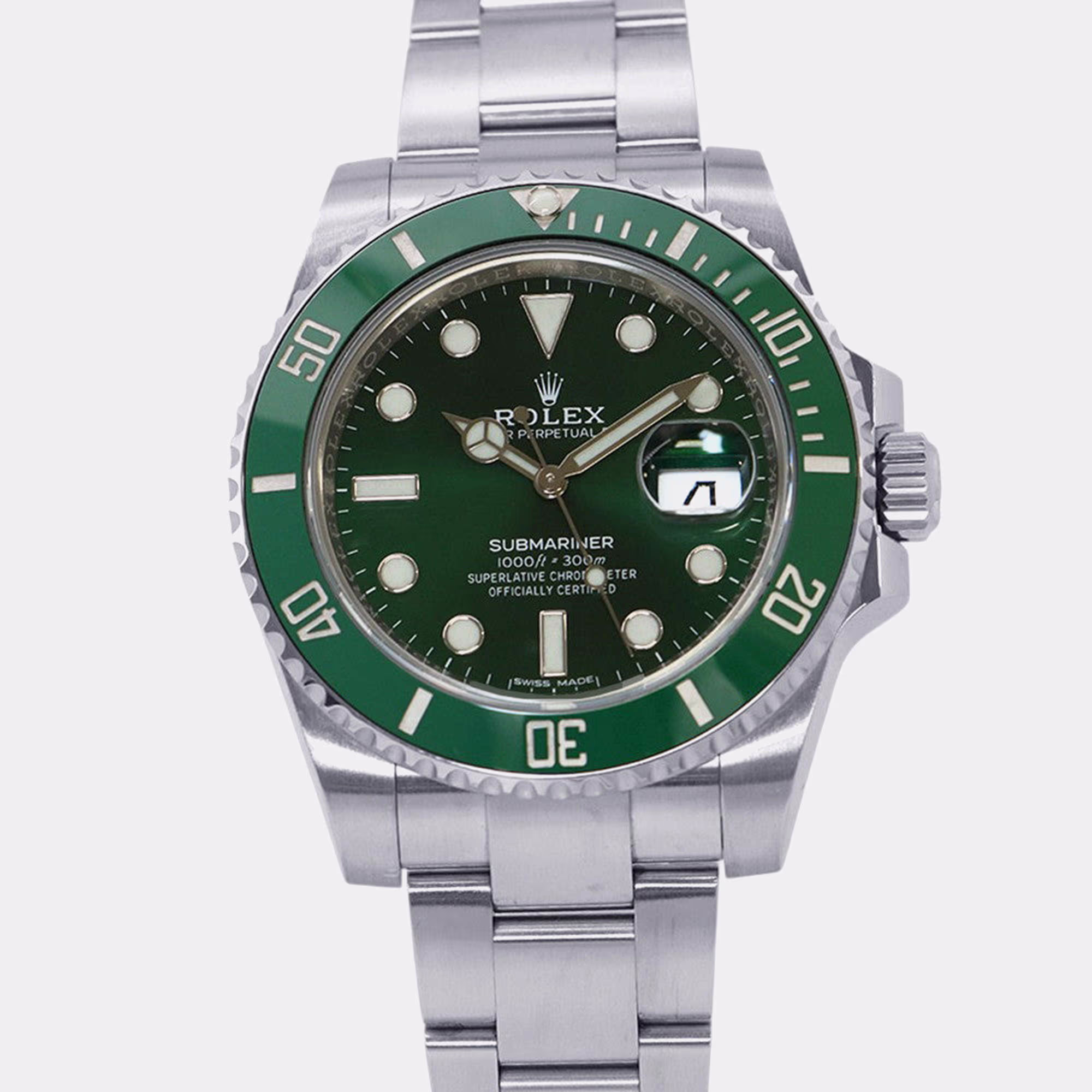 Rolex Submariner Date 116610LV Automatic Green Dial Stainless Steel Men's Wristwatch 40mm