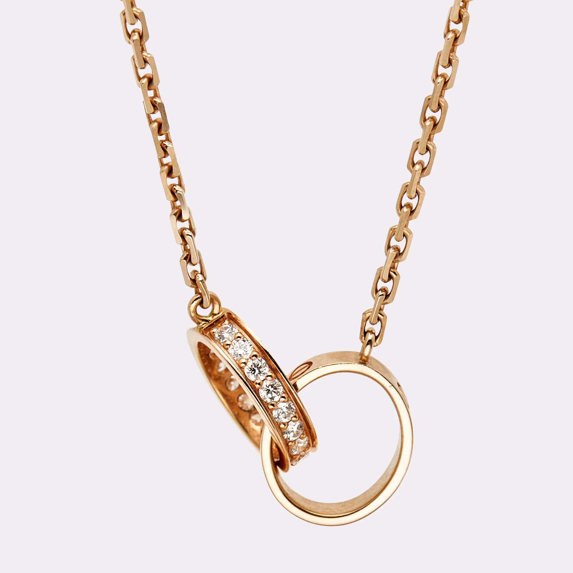 Cartier Love Diamond 18k Rose Gold Necklace