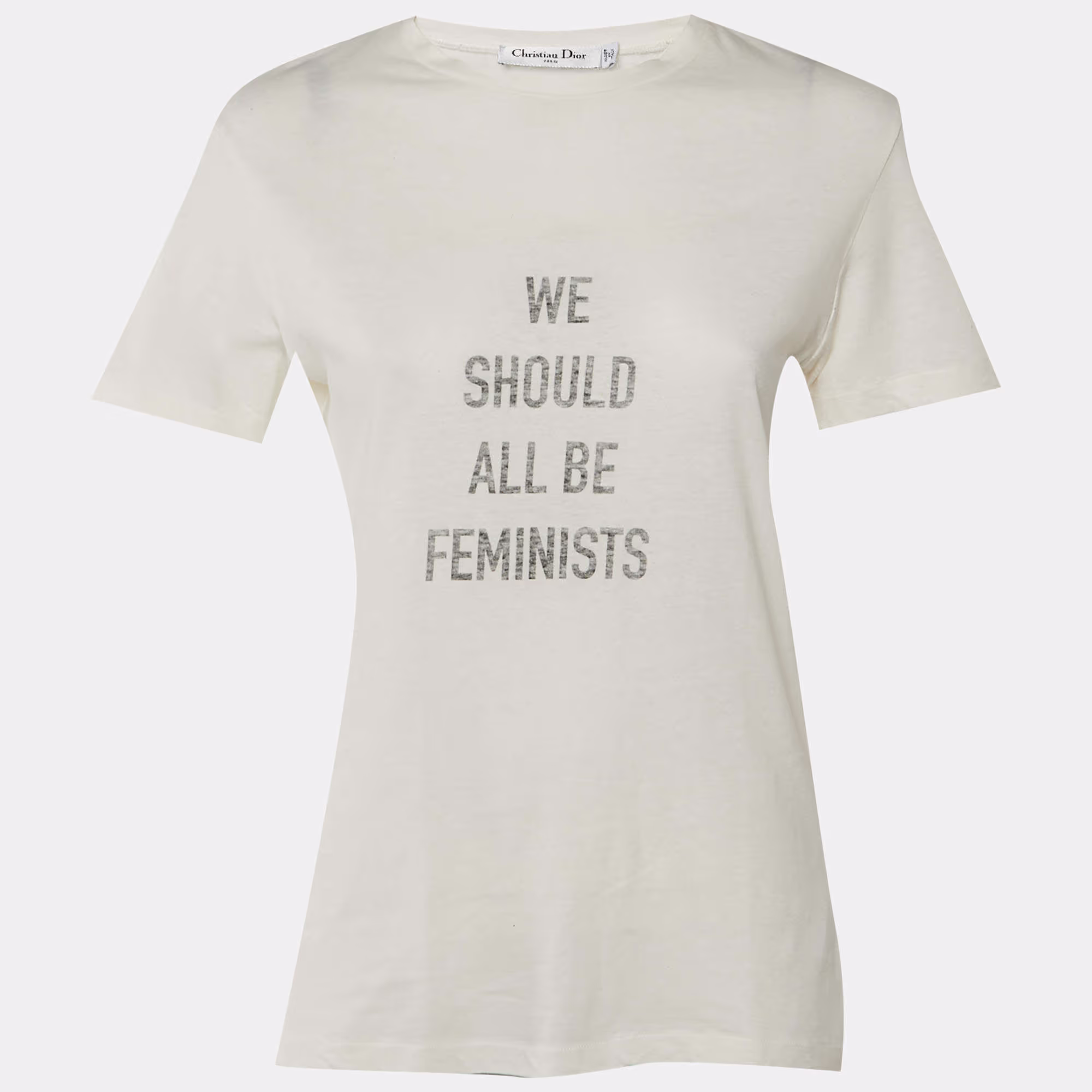 Dior Off White Cotton "We Should All Be Feminists" T-Shirt 