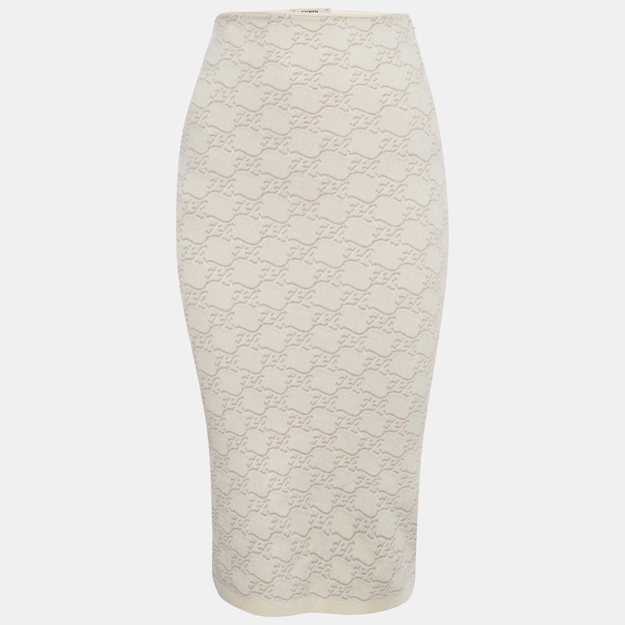 Fendi Off-White 3D FF Karligraphy Motif Midi Skirt