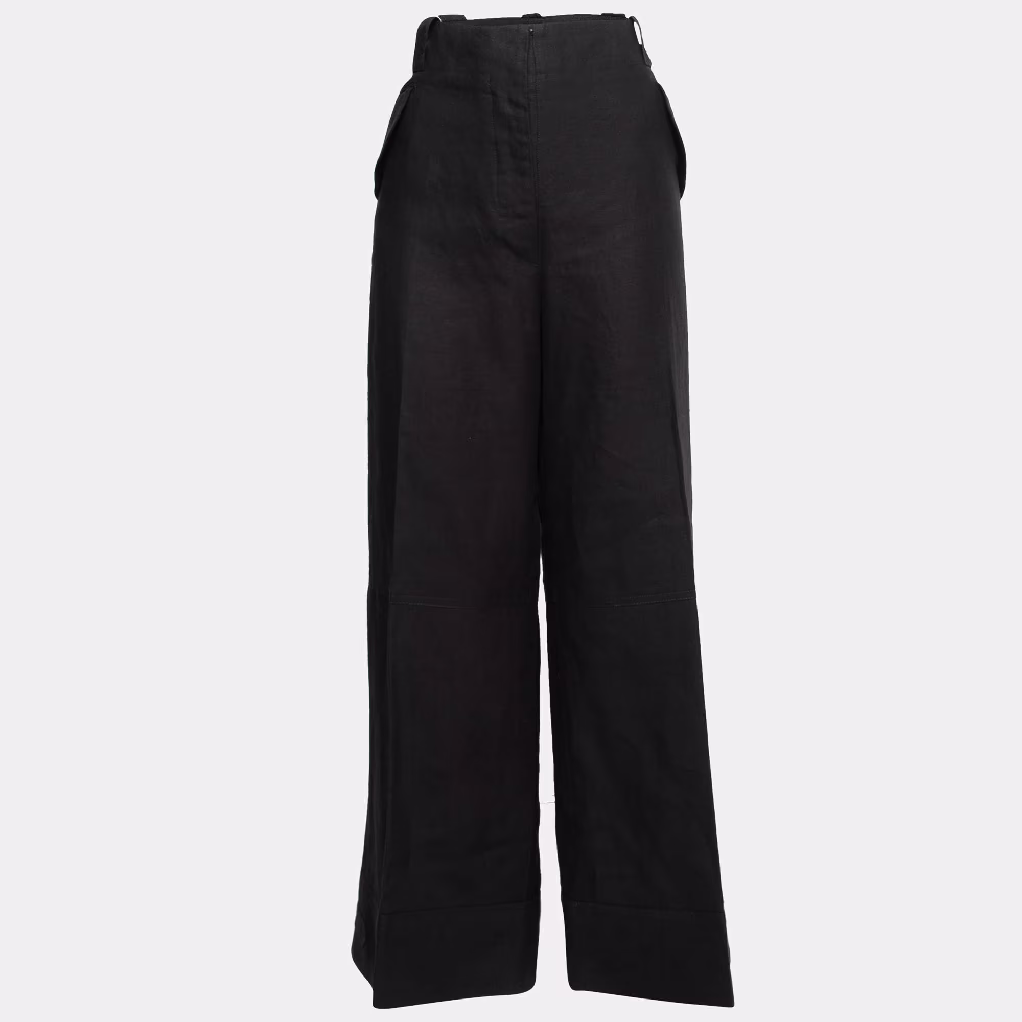 Gianfranco Ferre Vintage Black Linen Wide Leg Trousers Priced at 831 AED