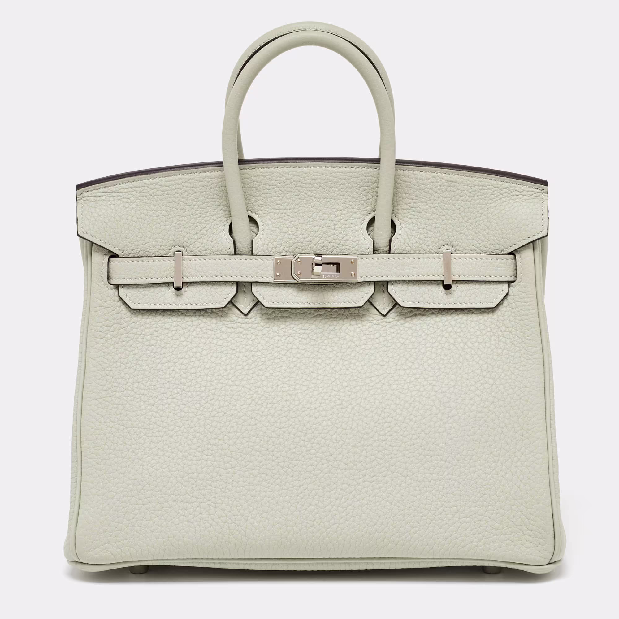 Hermès Gris Neve Togo Leather Palladium Finish Birkin 25 Bag
