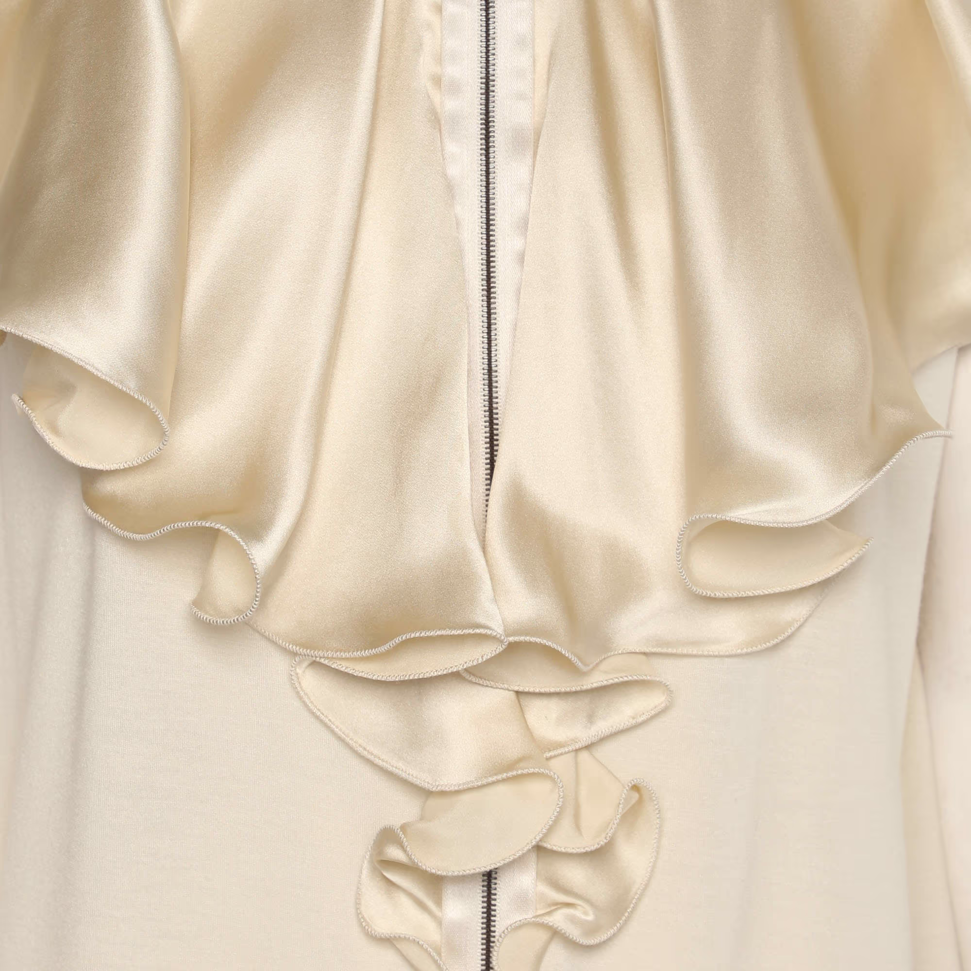 Lanvin Cream Satin Ruffle 