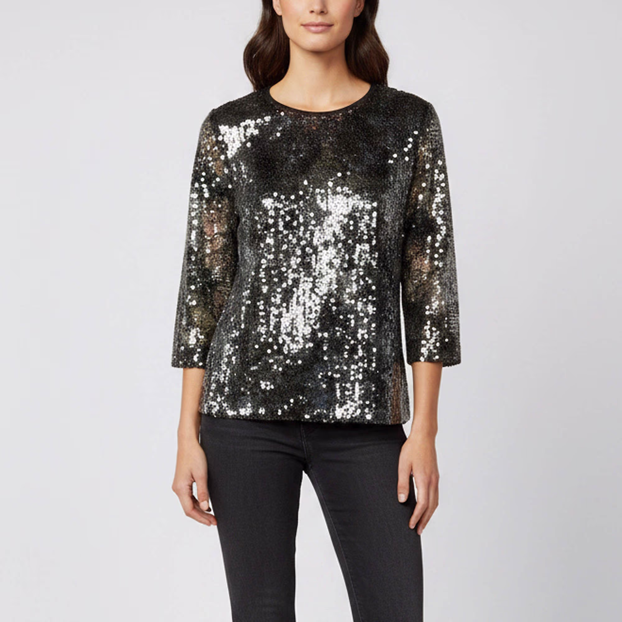 Louis Vuitton Metallic Sequins Bow Detail Party Top