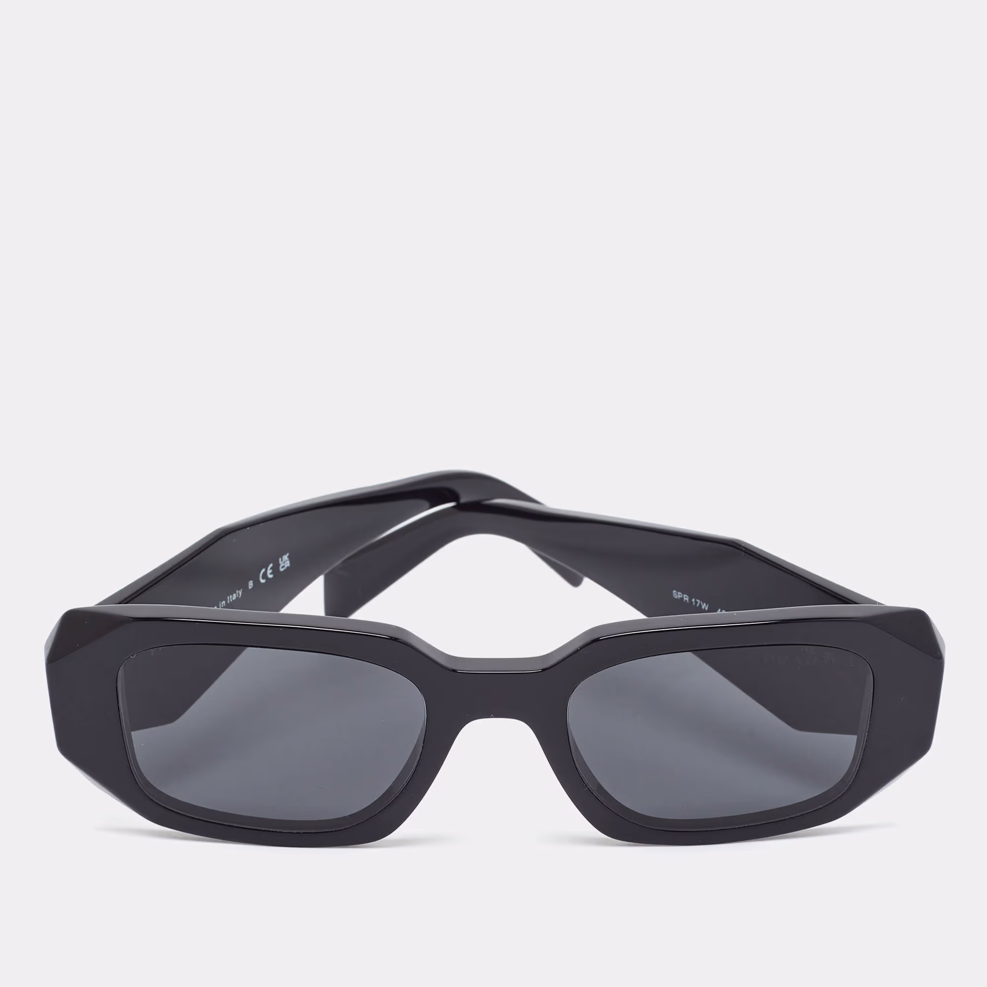 Prada Black SPR 17W Symbole Square Sunglasses in Good Condition