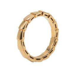Pre Owned Bvlgari Serpenti Viper Rose Gold Wedding Band Ring Size 57