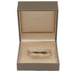 Pre Owned Bvlgari Bvlgari Amethyst Pink Tourmaline 18K Rose Gold Bangle Bracelet Size M