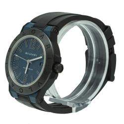 Pre Owned Bvlgari Diagono Magnesium Ceramic Navy Blue Dial Watch 41MM