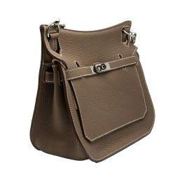 Pre Owned Hermes Brown Jypsiere Silver Hardware Bag Size 28