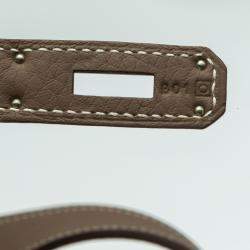 Pre Owned Hermes Brown Jypsiere Silver Hardware Bag Size 28