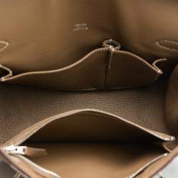 Pre Owned Hermes Brown Jypsiere Silver Hardware Bag Size 28