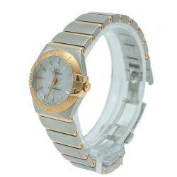 Pre Owned Omega Constellation White Mother of Pearl Dial Steel & Yellow Gold Women's Watch 24 MM