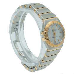 Pre Owned Omega Constellation White Mother of Pearl Dial Steel & Yellow Gold Women's Watch 24 MM