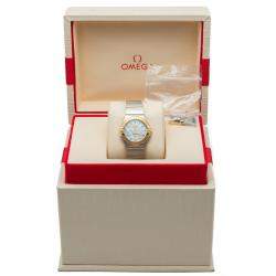 Pre Owned Omega Constellation White Mother of Pearl Dial Steel & Yellow Gold Women's Watch 24 MM