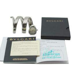 Bvlgari Serpenti White Double Spiral Diamond Bezel Watch