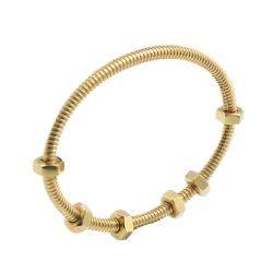 Pre Owned Cartier Ecrou Yellow Gold Bracelet Size 15