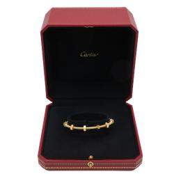 Pre Owned Cartier Ecrou Yellow Gold Bracelet Size 15