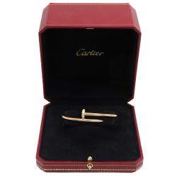 Pre Owned Cartier Juste Un Clou Rose Gold Diamond Bracelet Size 17